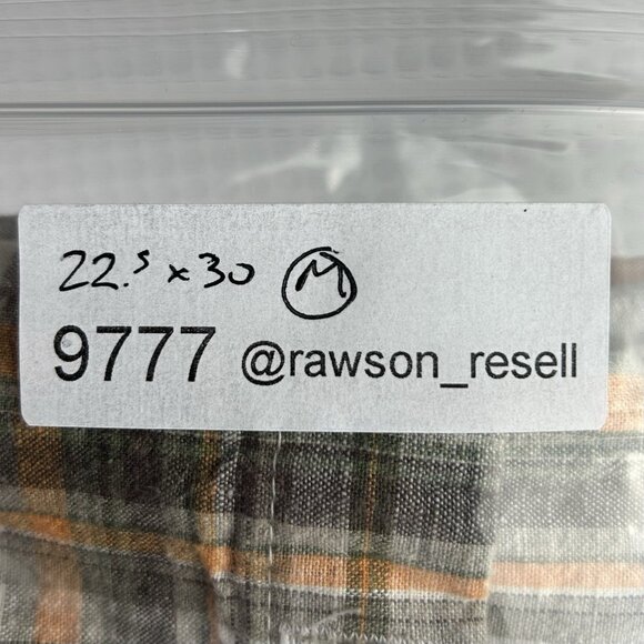 Harley Davidson Motorcycle Biker Mechanic Shirt Medium Plaid Cream Orange Linen‎ - Picture 6 of 6